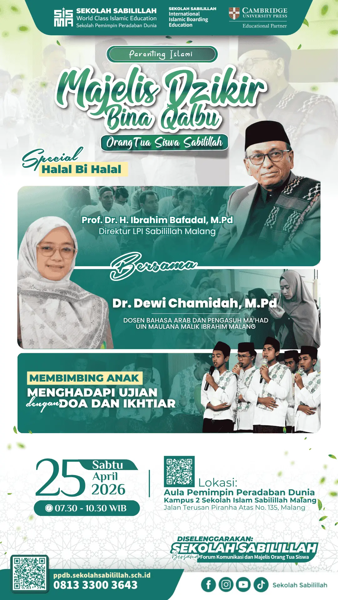 Agenda: Parenting Islami - Majelis Dzikir Bina Qalbu Orang Tua Siswa Sabilillah: Membimbing Anak Menghadapi Ujian dengan Doa dan Ikhtiar